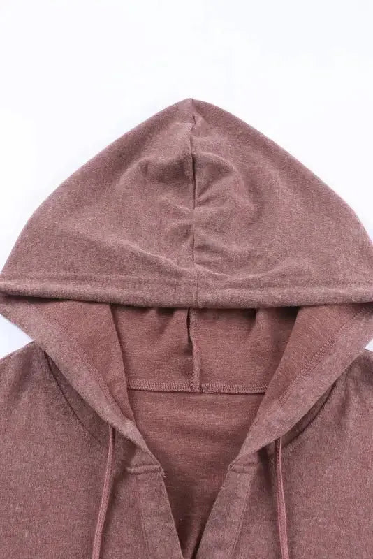 Buttoned High and Low Hem Hoodie - Fashionfitz