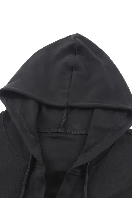 Buttoned High and Low Hem Hoodie - Fashionfitz