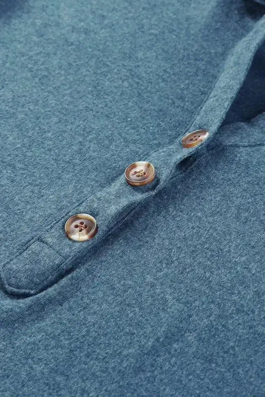 Buttoned High and Low Hem Hoodie - Fashionfitz