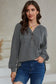 Buttoned high and low hem hoodie - gray / s / 95% polyester + 5% spandex - sweatshirts & hoodies