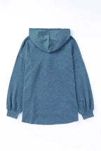 Buttoned High and Low Hem Hoodie - Fashionfitz