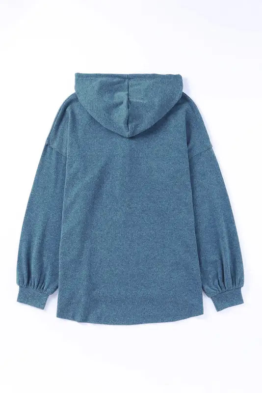 Buttoned high and low hem hoodie - sweatshirts & hoodies