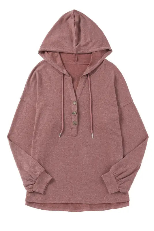 Buttoned high and low hem hoodie - sweatshirts & hoodies