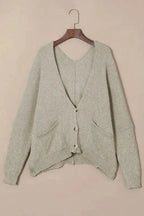 Buttons Loose Sweater Cardigan - Fashionfitz