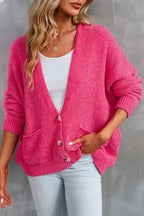 Buttons Loose Sweater Cardigan - Fashionfitz