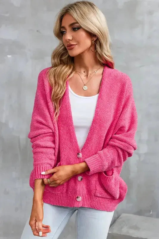 Buttons Loose Sweater Cardigan - Fashionfitz