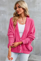 Buttons Loose Sweater Cardigan - Fashionfitz