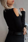 Cold Shoulder Black Sweater