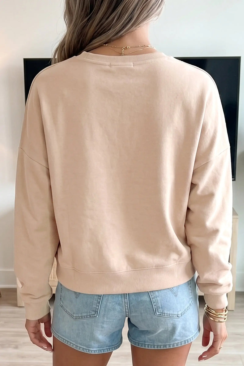 Parchment Horseshoe Embroidered Drop Shoulder Sweatshirt Women UK