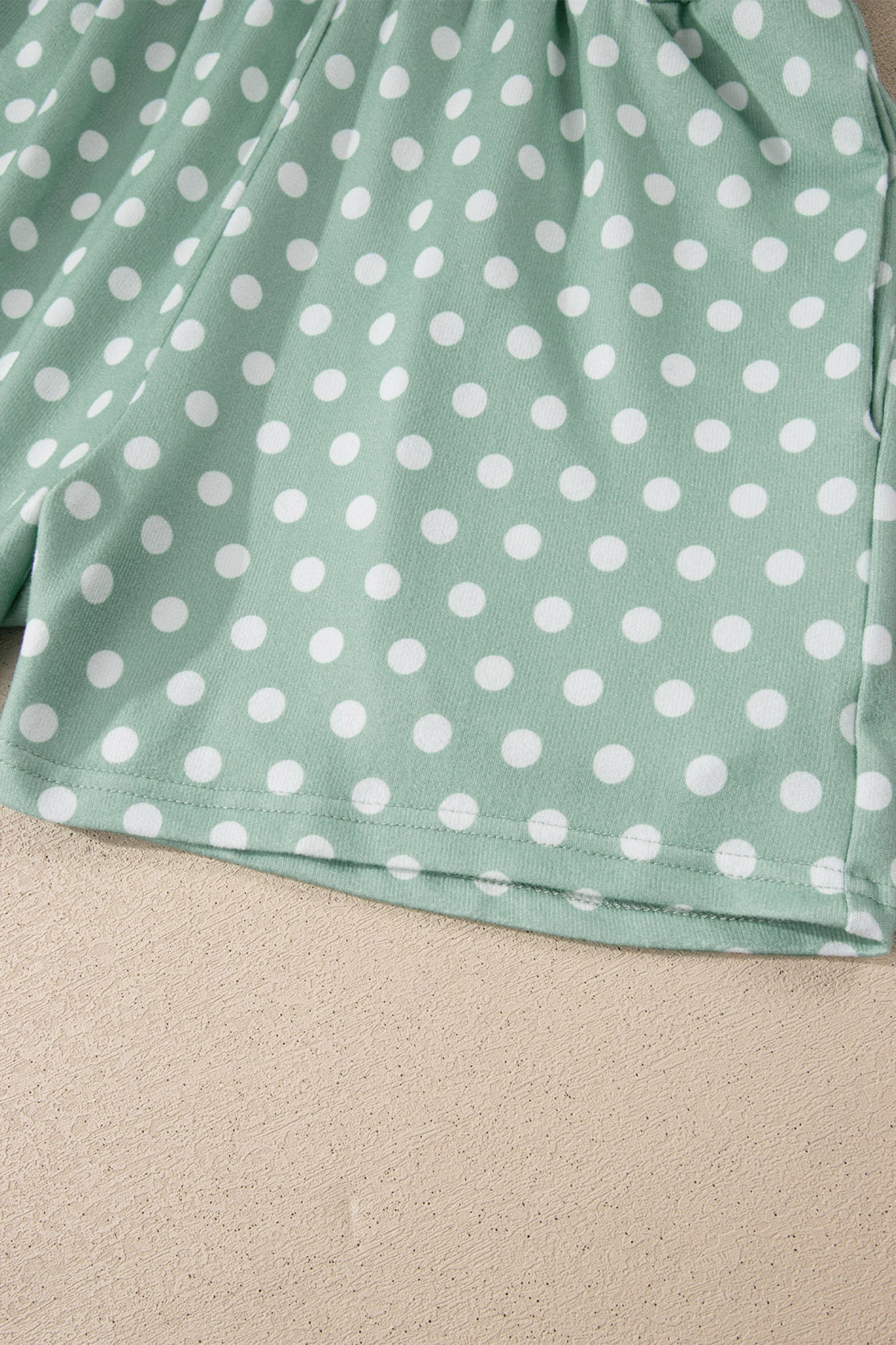 Polka Dot Print Round Neck Short Sleeve Top & Shorts Co-Ord Set