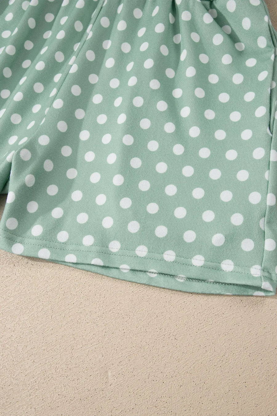 Polka Dot Print Round Neck Short Sleeve Top & Shorts Co-Ord Set