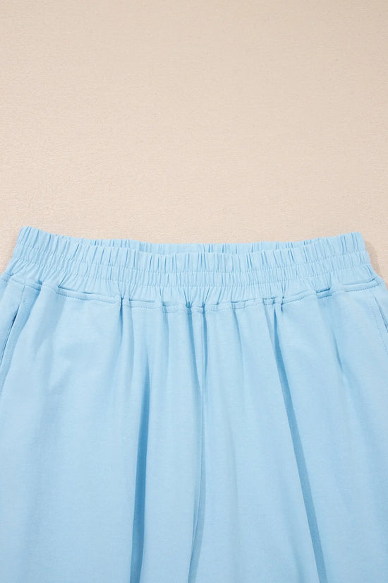 Cropped tank top & jogger pants set cotton high waist two piece outfit sets