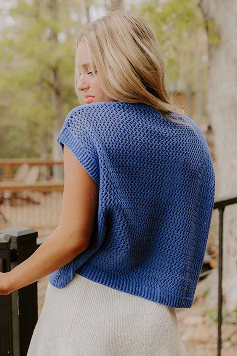 Flag Graphic Short Sleeve Knit Sweater Top Women UK