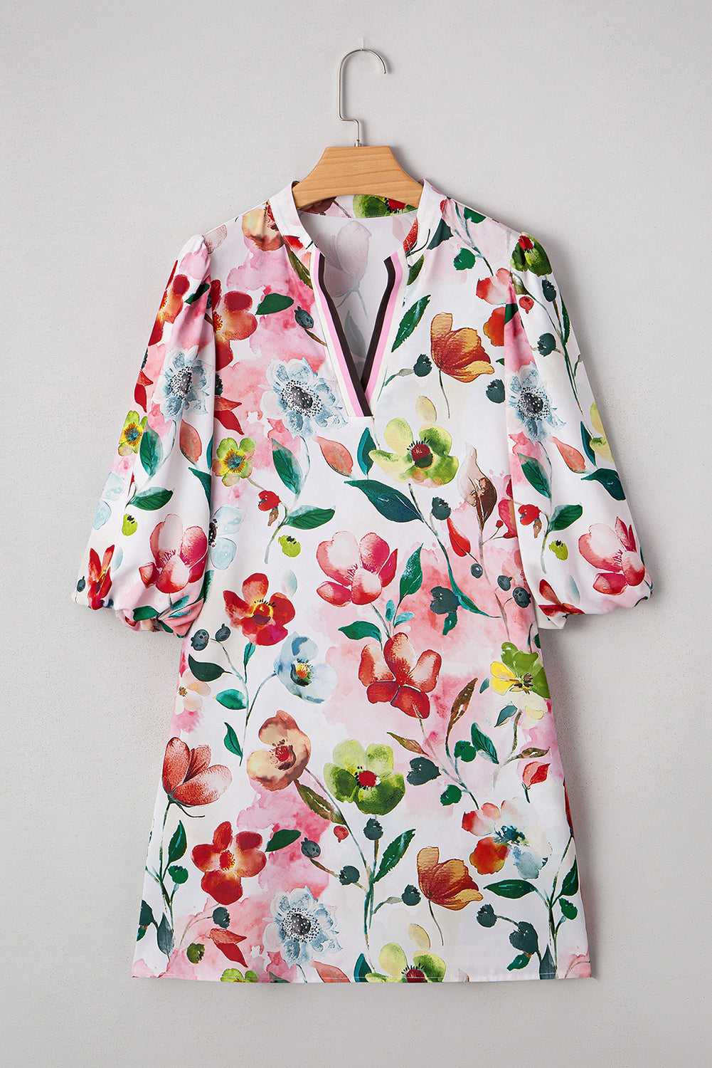 Floral Contrast Shift Dress