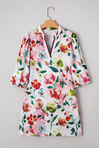 Floral Contrast Shift Dress