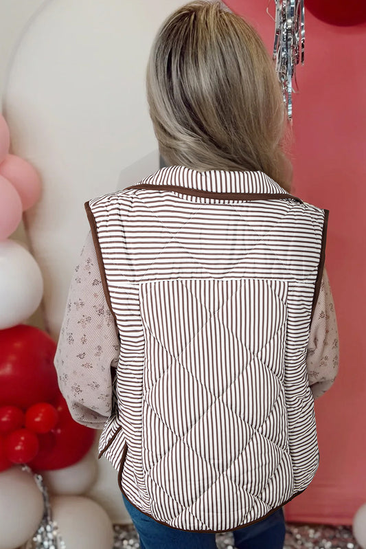 Stripe Snap Winter Vest