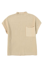 Ribbed Knit Short Sleeve Sweater