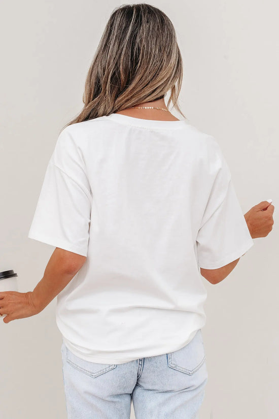 Colour block patch pocket short sleeve top round neck tunic relaxed fit tunics