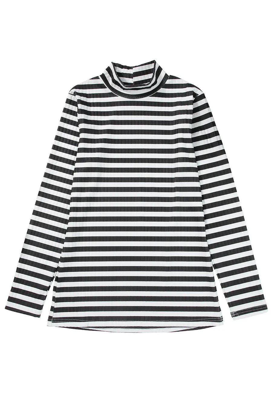 Striped textured knit long sleeve tee clothing tops
