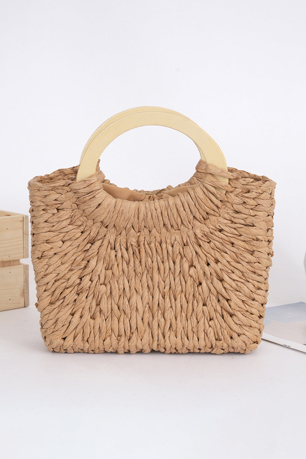Retro Straw Woven Handle Bag Women UK