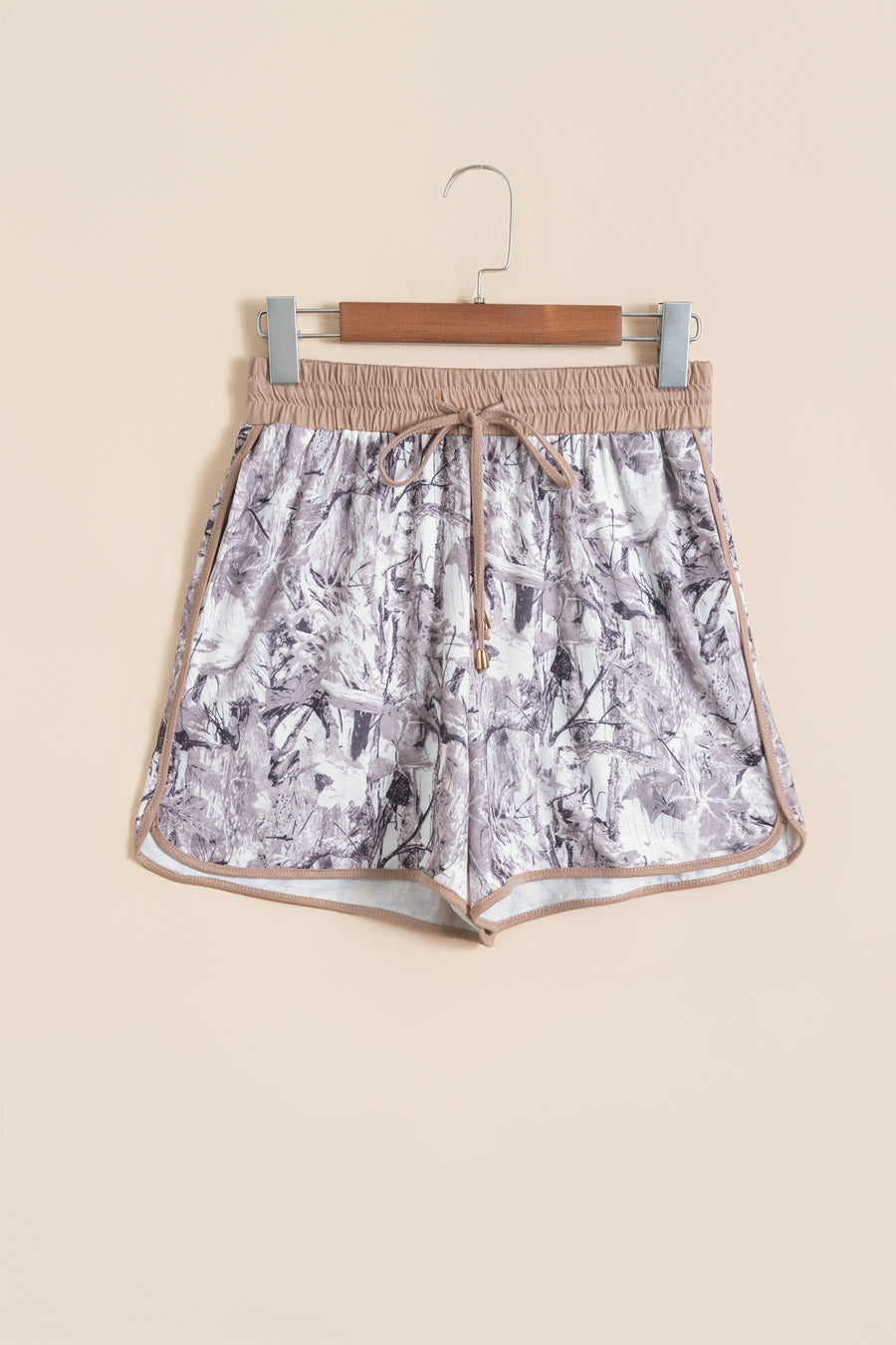 Camo Print Drawstring Active Shorts Women UK