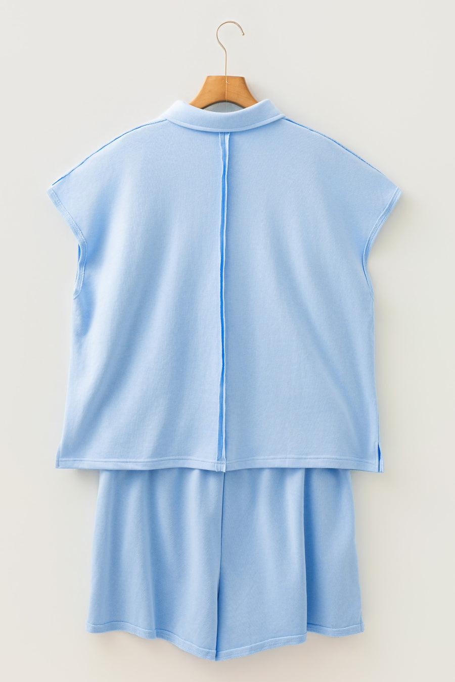 Polo Tee & Elastic Waist Shorts Plus Size Set Women UK