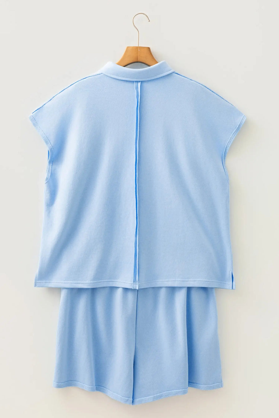Plus Size Polo Tee and Elastic Waist Shorts Set Women UK — styled outfit look | Fashionfitz UK