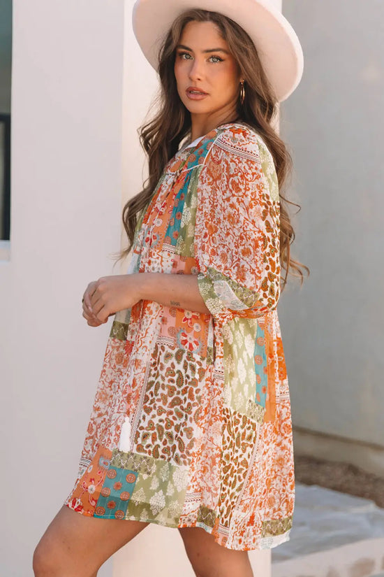 Paisley breeze chiffon dress - boho style