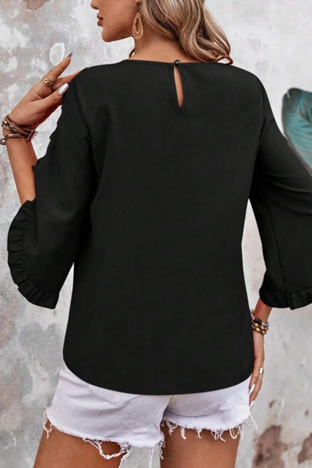 Ruffle Grace Luxe Blouse - Fashionfitz
