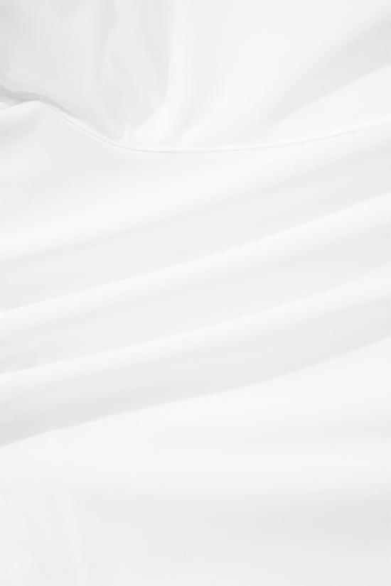 White Ribbed High Waist Athletic Shorts