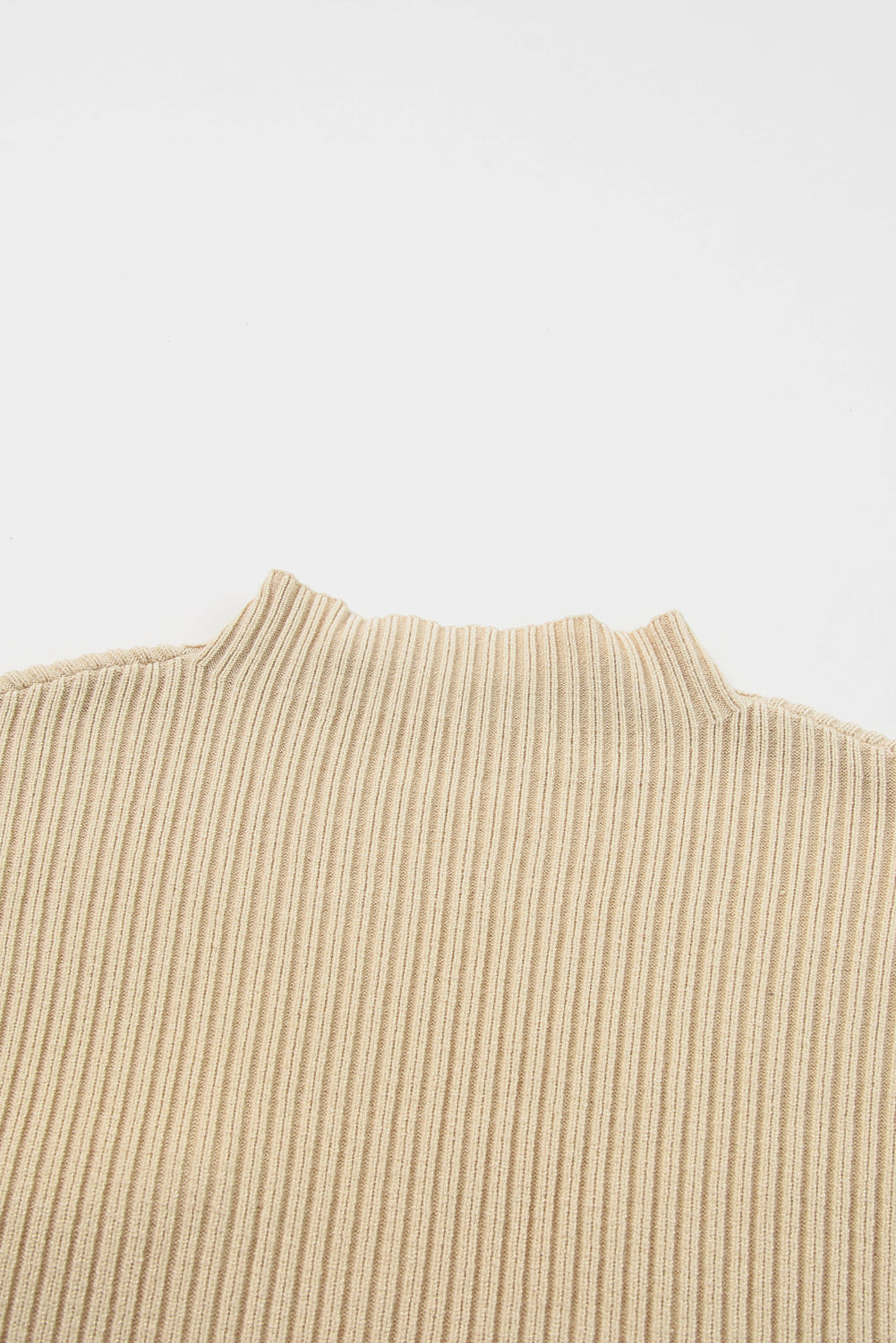 Ribbed Knit Short Sleeve Sweater -  Patch Pocket