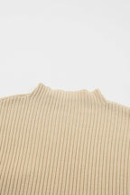 Ribbed Knit Short Sleeve Sweater