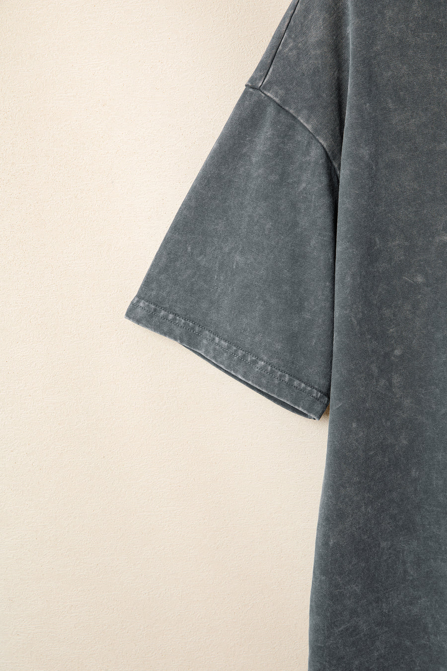 Mineral Washed Oversized Cotton Tee Drop Shoulder Round Neck Tunic Length — front view third colourway | Fashionfitz UK