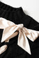 Satin Bowknot Short Sleeve Sweater