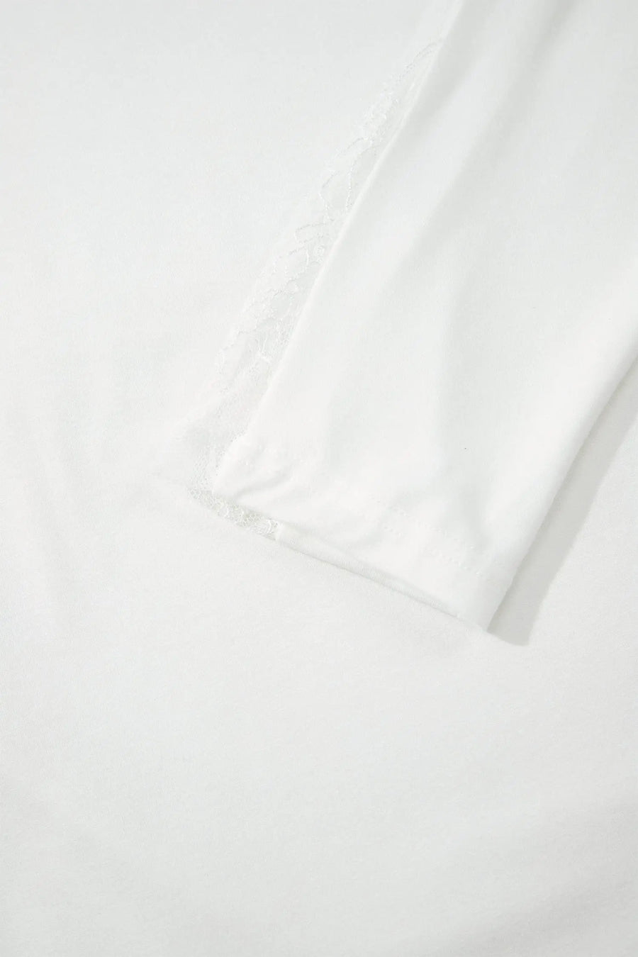 Sheer Lace Splicing Long Sleeve Shift Top Women UK — second colourway | Fashionfitz UK
