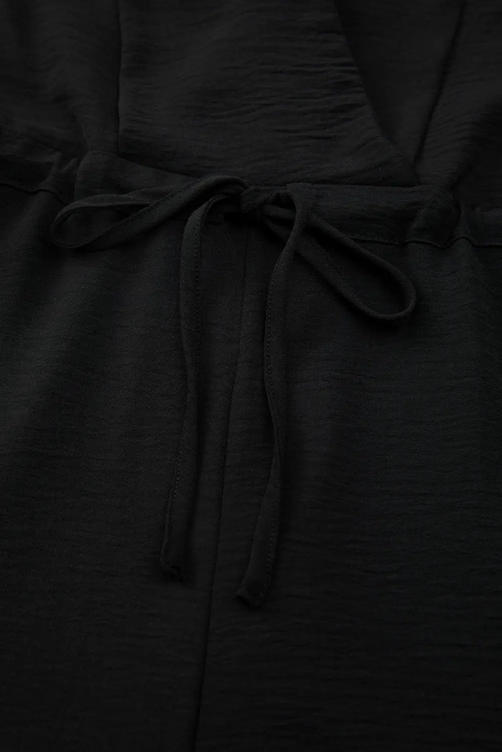 Black solid spaghetti strap wide leg high waist