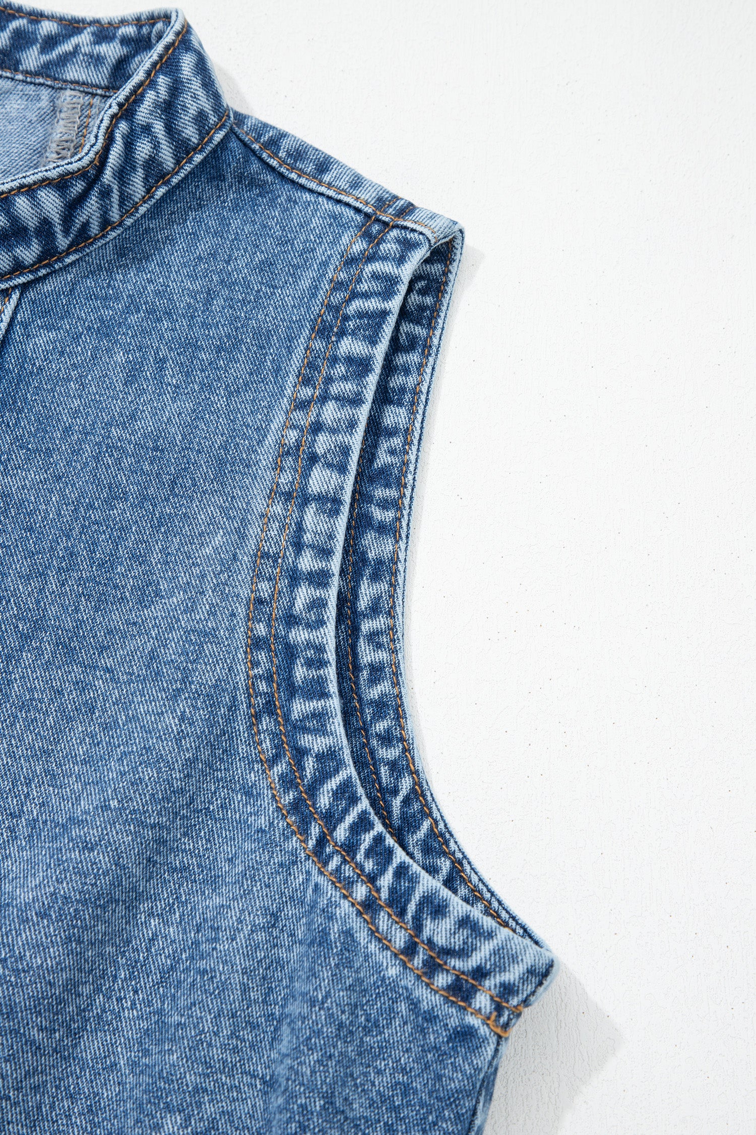 Western Belt Sleeveless Denim Dress