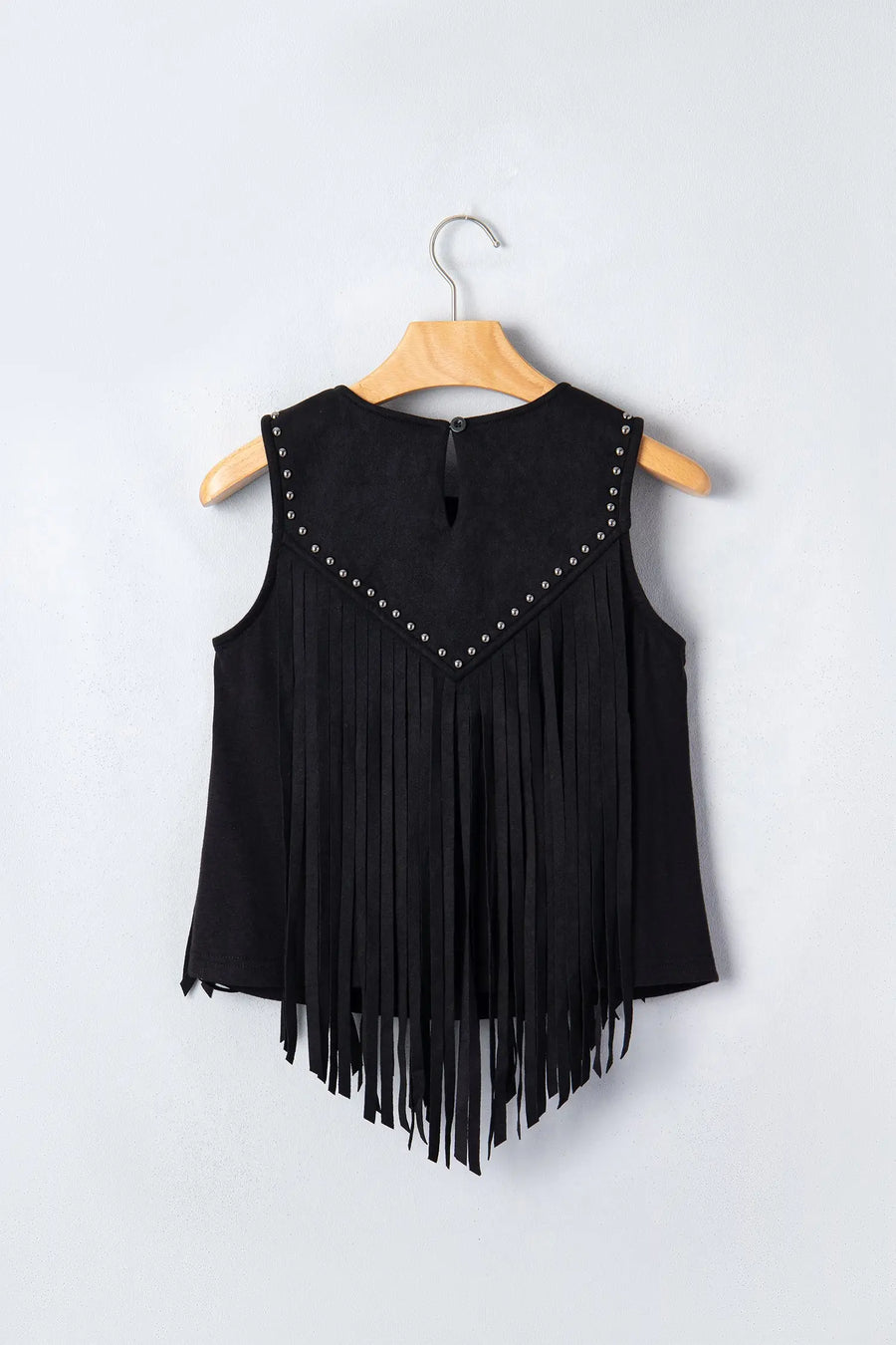 Western Fringe Rivet Sleeveless Top Women UK — close-up detail | Fashionfitz UK