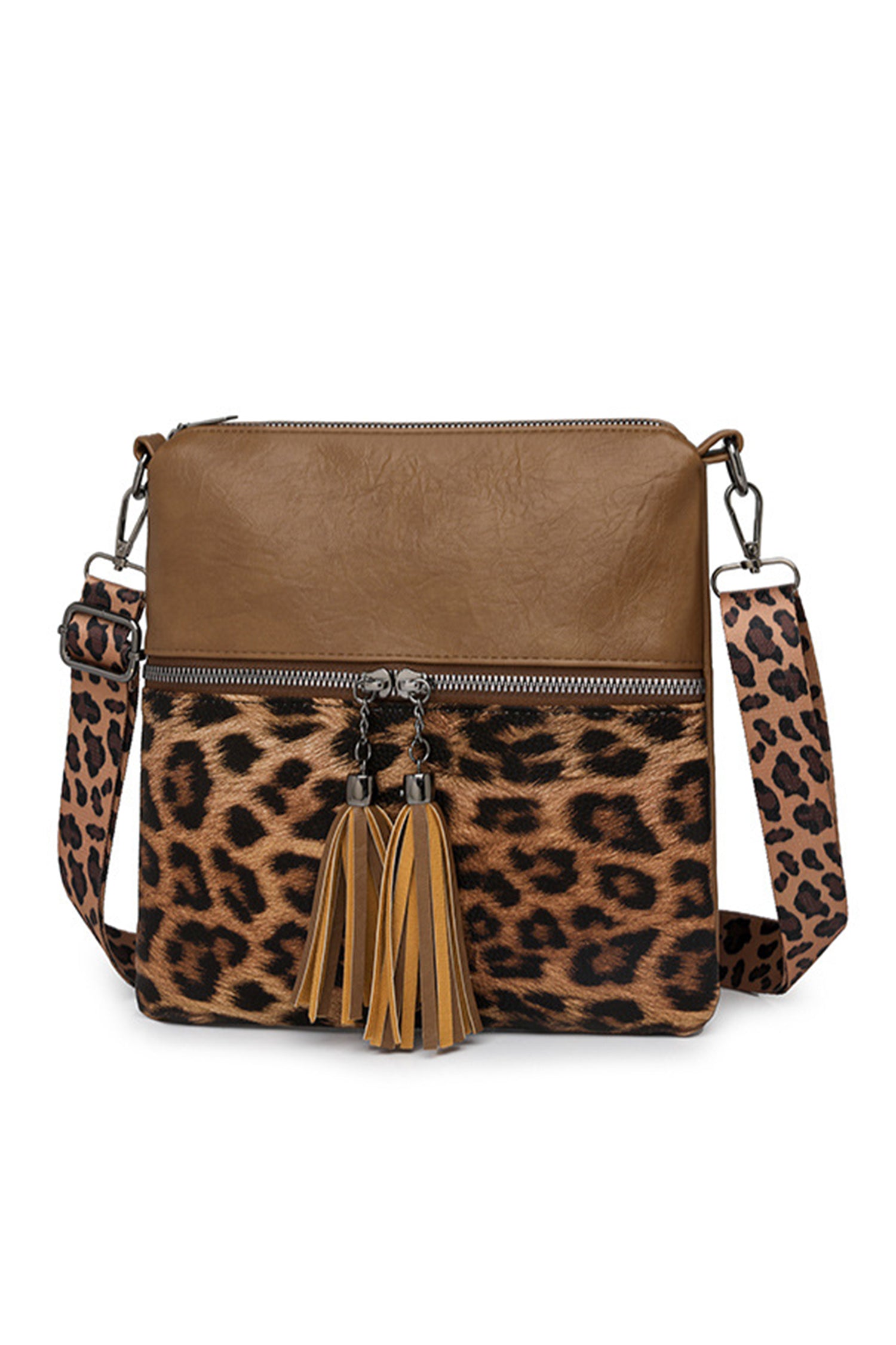 Leopard Contrast PU Leather Mini Shoulder Bag Women UK