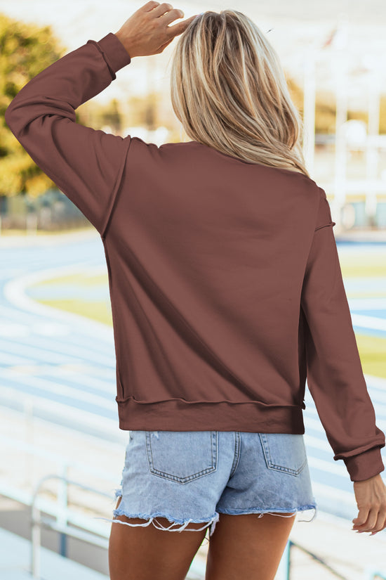 Drop Shoulder Reversible Mock Neck Sweatshirt Women UK