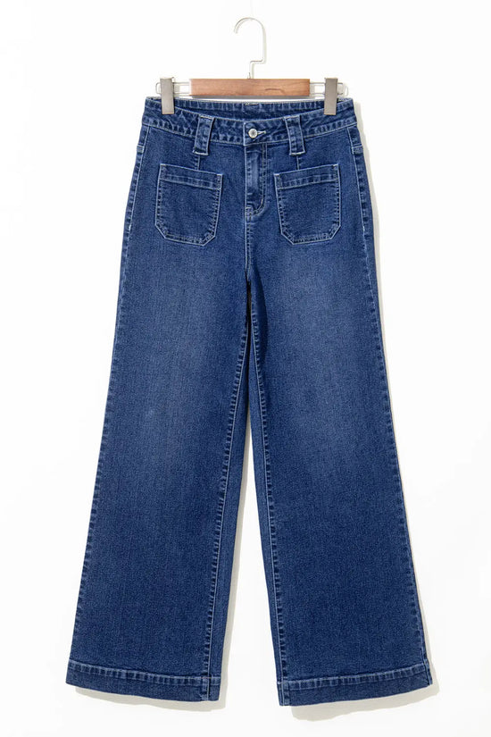 Nautical breeze wide-cut jeans - high waist wide leg durable denim