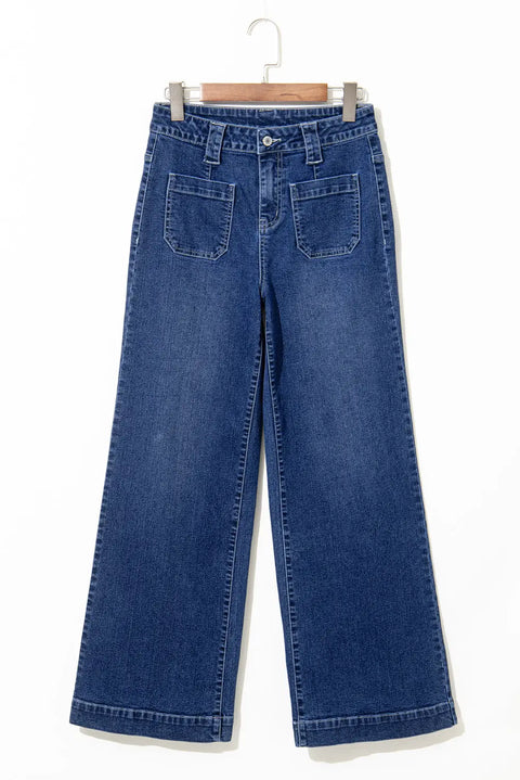 Nautical breeze wide-cut jeans - high waist wide leg durable denim