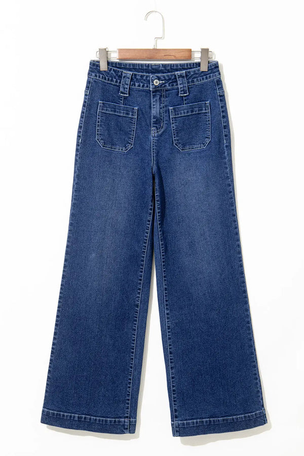Nautical breeze wide-cut jeans - high waist wide leg durable denim