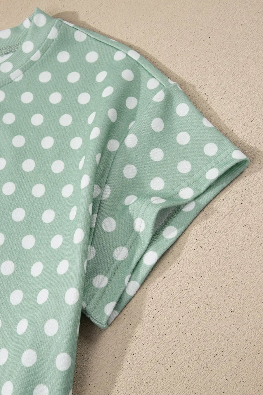 Polka Dot Print Round Neck Short Sleeve Top & Shorts Co-Ord Set