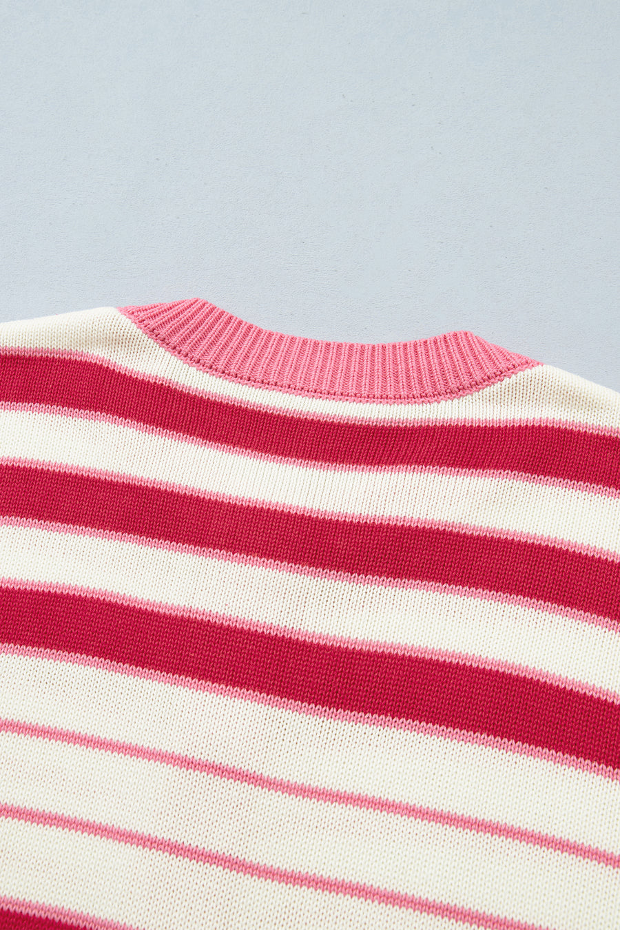 Red Stripe V Neck Long Sleeve Regular Fit Cardigan