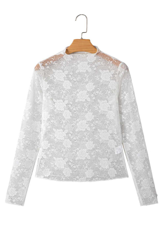 Sheer Floral Lace Top