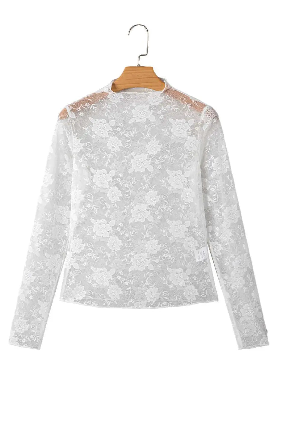 Sheer floral lace top - flirty style | lightweight slim fit