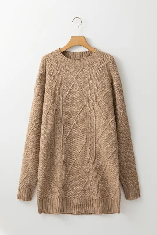 Cable knit dress - drop shoulder loose fit