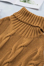 Cable Knit Handmade Turtleneck Sweater - Fashionfitz