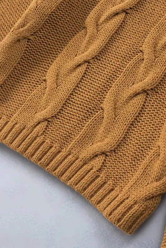 Cable Knit Handmade Turtleneck Sweater - Fashionfitz